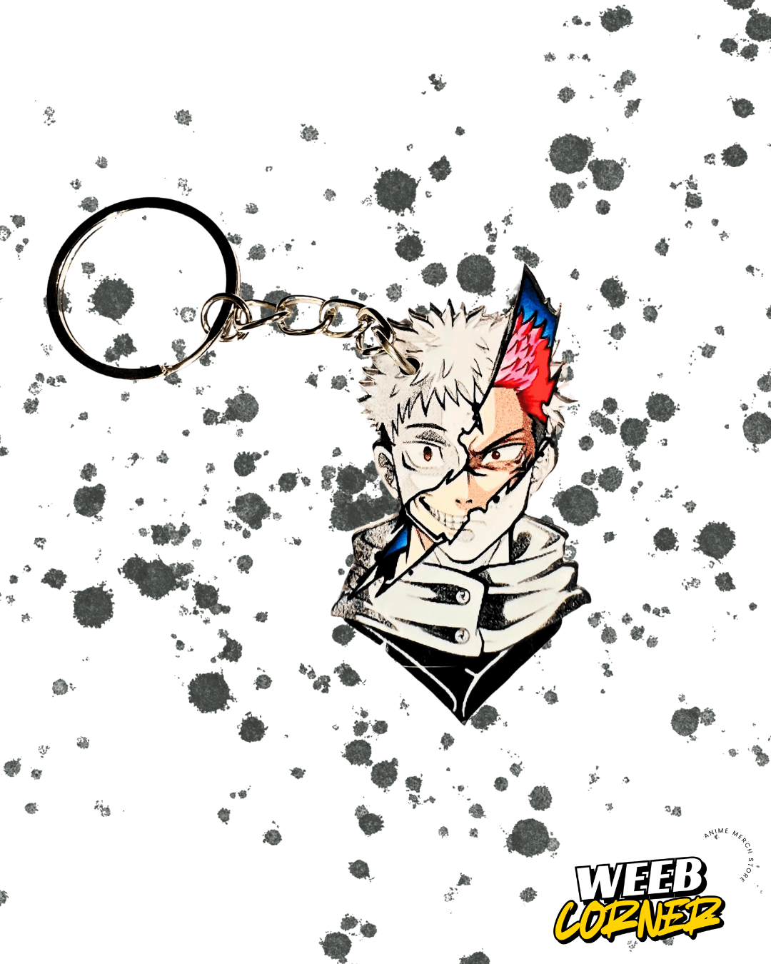 Yuji Itadori & Sukuna Split Face Acrylic Keychain – Jujutsu Kaisen Edition