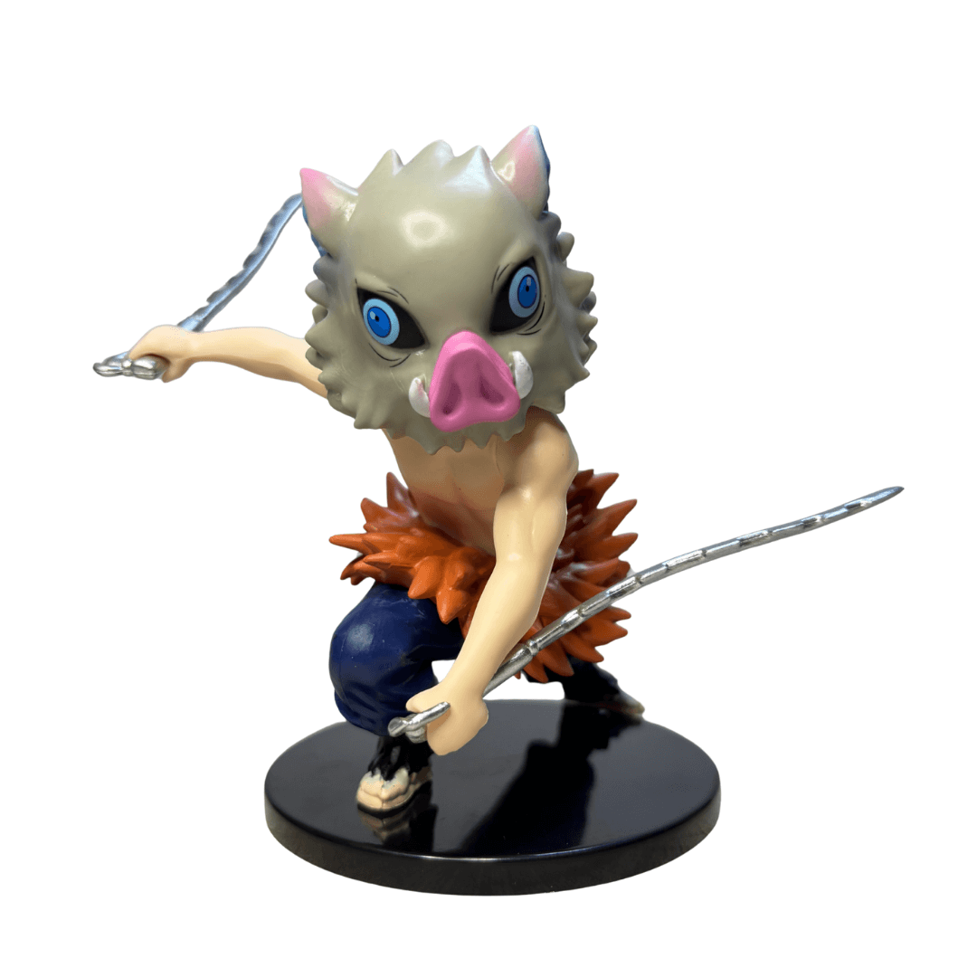 Inosuke Hashibira Action Figure – Demon Slayer Boar Mask Collectible PVC Model with Dual Blades
