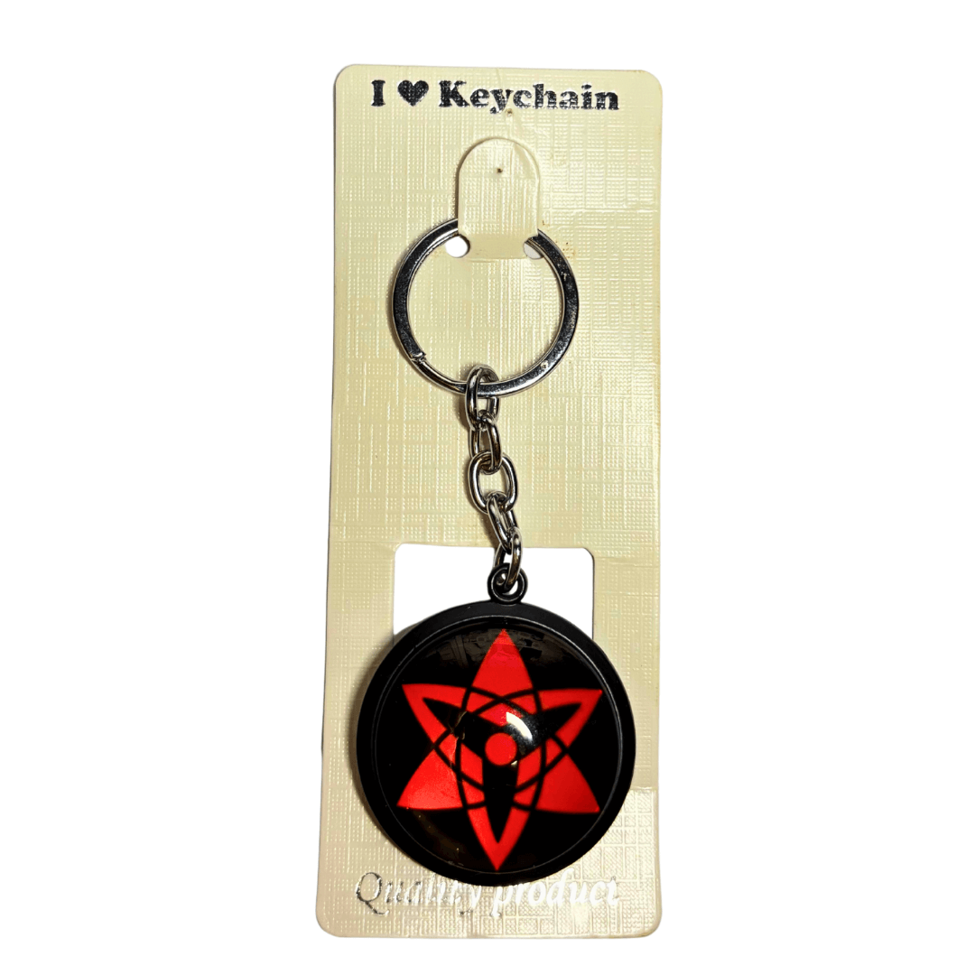 Naruto Rinnegan + Eternal Mangekyō Sharingan Keychain – Uchiha Clan Symbol Design