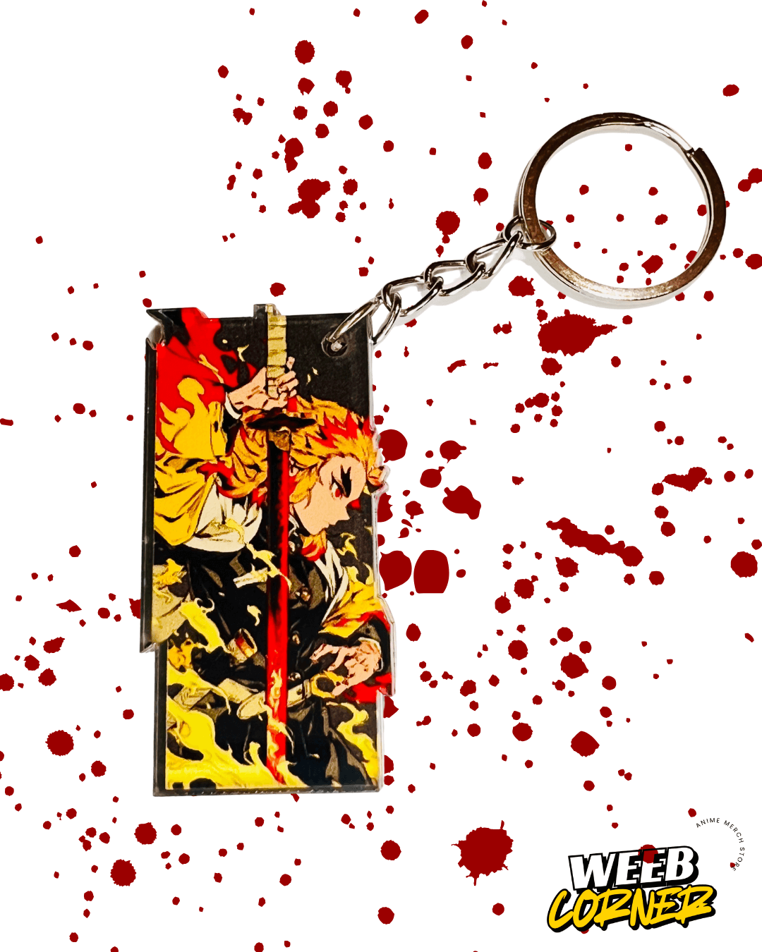 Rengoku Flame Hashira Keychain – Demon Slayer Anime Acrylic Charm