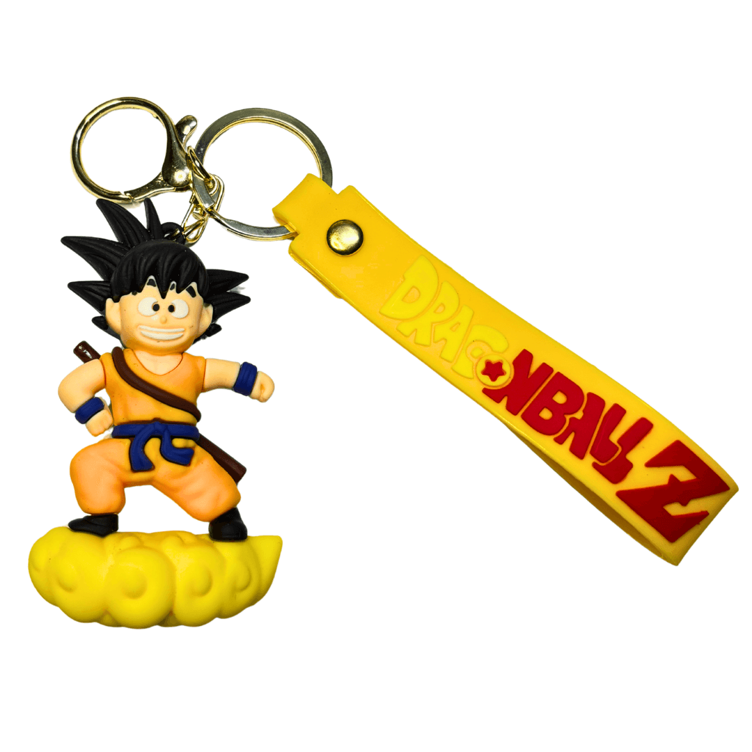 Dragon Ball Z Kid Goku on Nimbus Keychain – PVC Figure with Yellow Wrist Strap