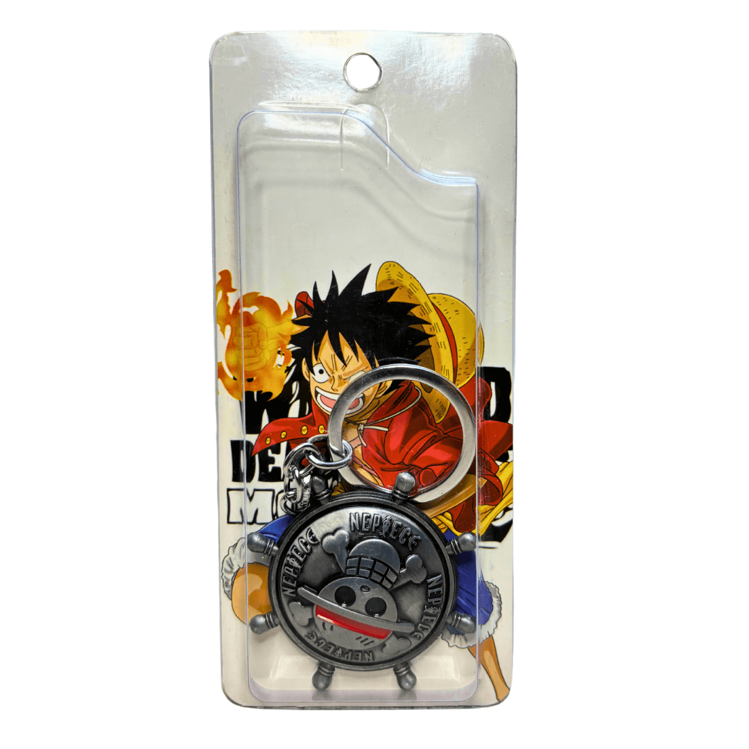 One Piece Jolly Roger Metal Keychain – Straw Hat Pirate Logo, Luffy Emblem Keyring
