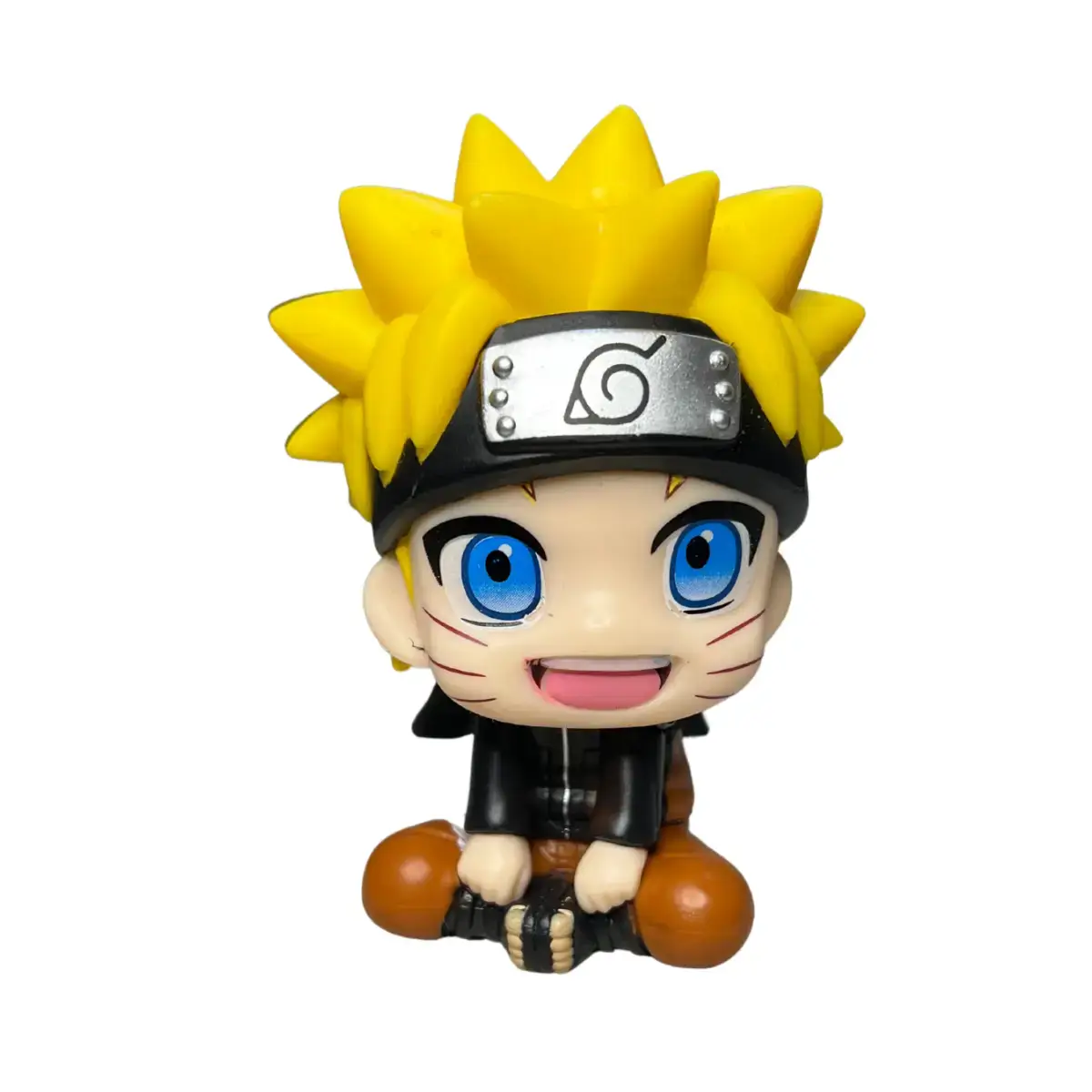 Chibi Naruto Uzumaki Figure – Cute PVC Mini Anime Collectible (Seated Pose, 3-Inch)