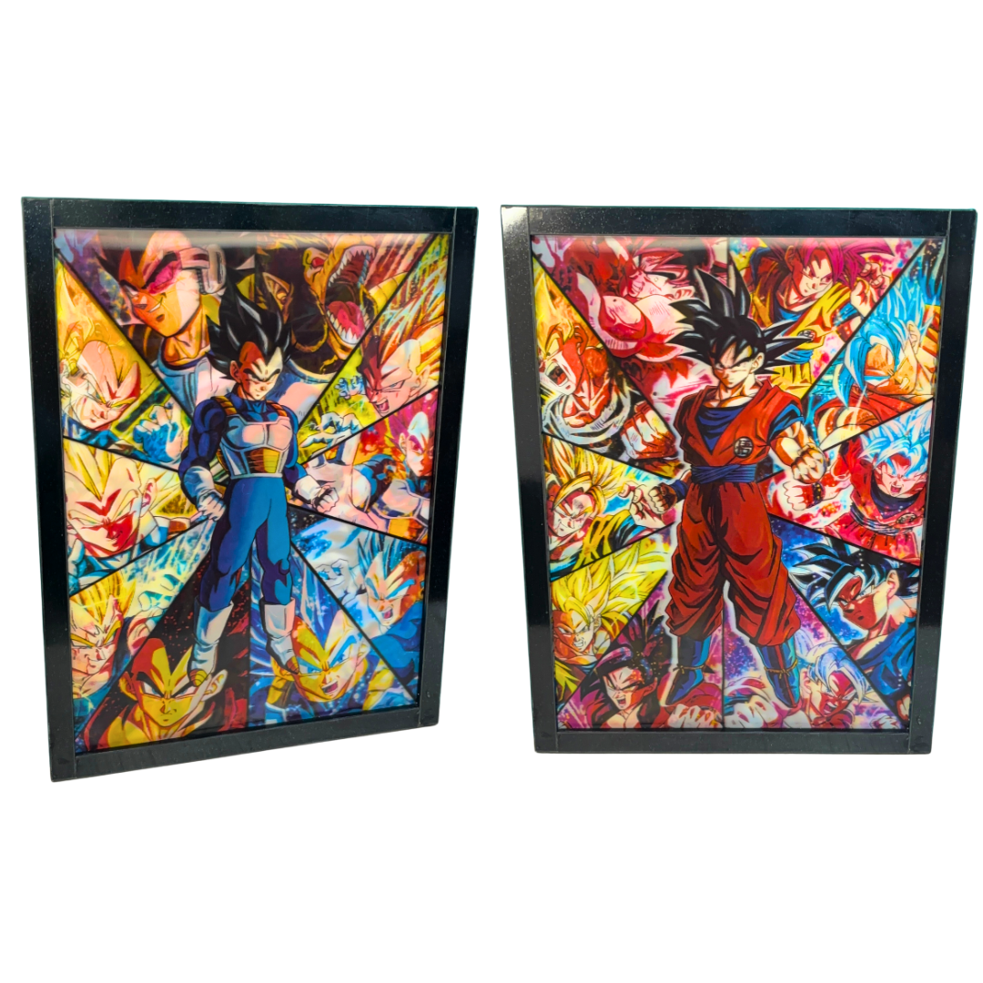 Dragon Ball Z Goku & Vegeta 3D Transition Frame | Anime Wall Decor | Collectible Frame