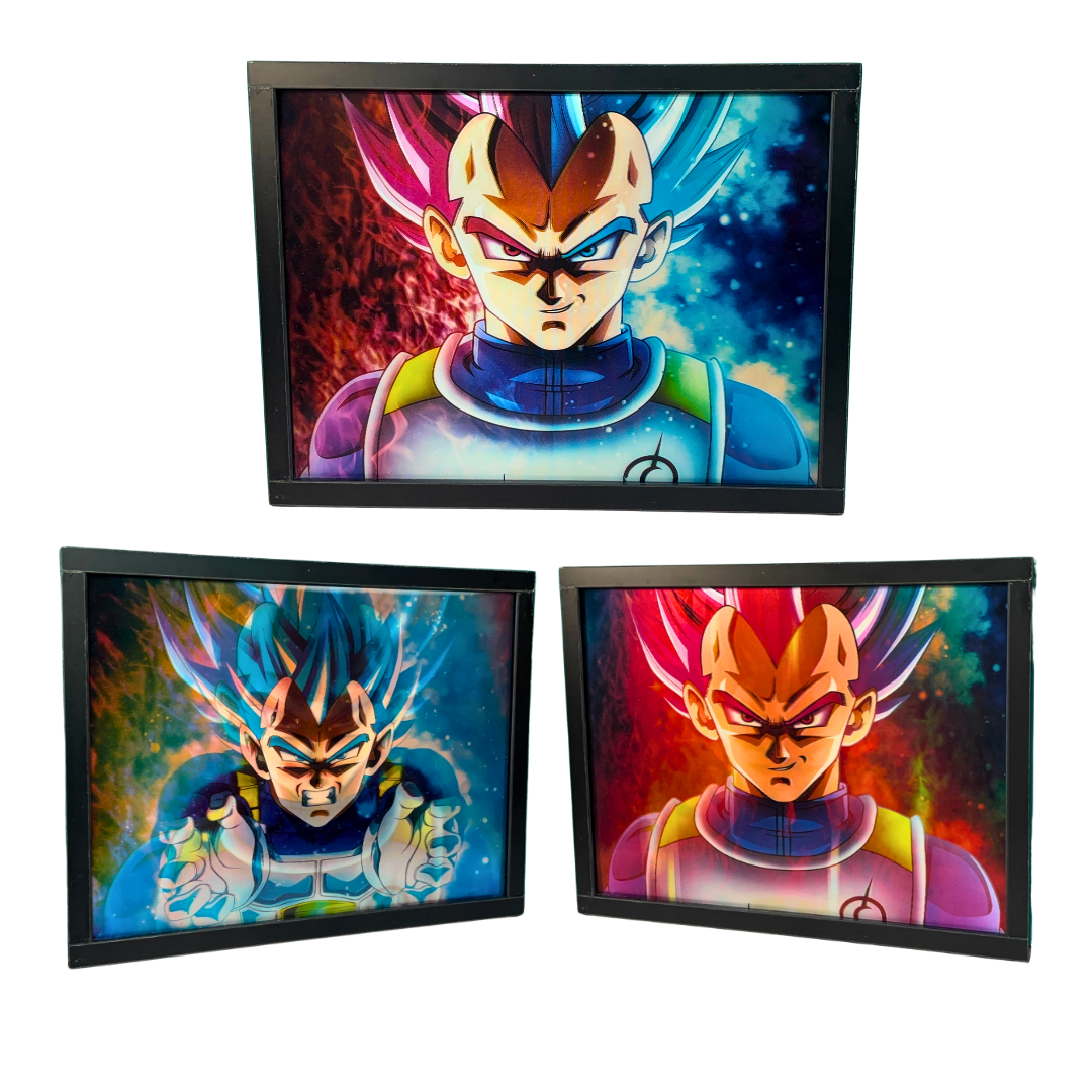 Dragon Ball Z Vegeta 3D Wooden Frame | Premium Anime Wall Decor for Home & Office